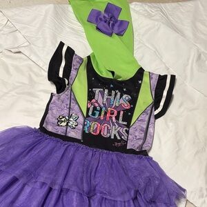 JoJo Siwa Purple and Green Kids Dance Costume